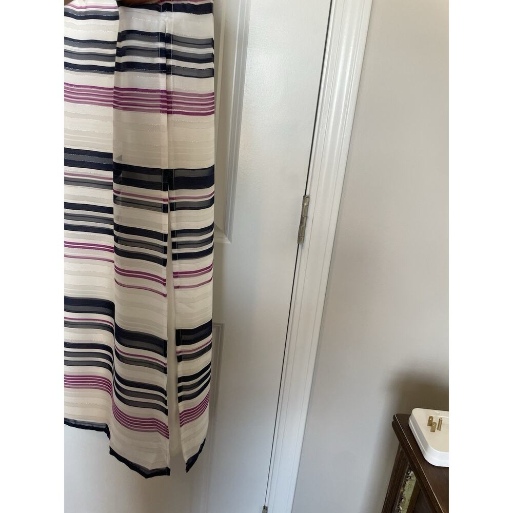 NWT DKNY Shift Dress Striped Shimmer Split Side Draped Size Small Women’s - Picture 7 of 12